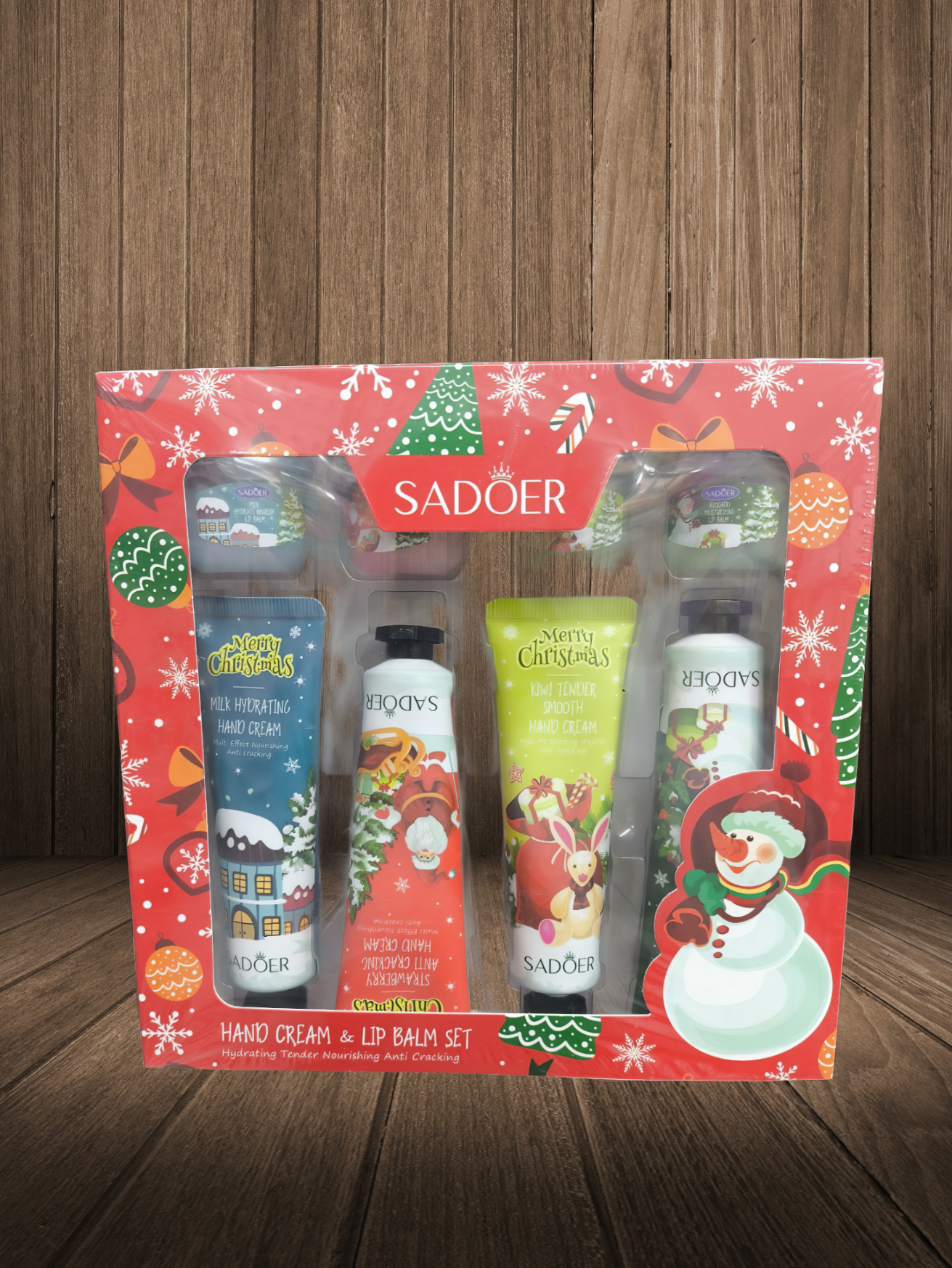 SADOER Hand Cream & Lip Balm Set (4in4)-c44