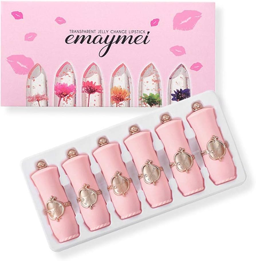 Emaymei Transparent Jelly Flower Lipstick Set(6pis)-s45